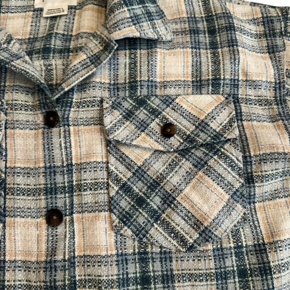 Boston Traders Tweed Plaid Flannel Button Up Shacket Jacket Women's Size L - Picture 4 of 11
